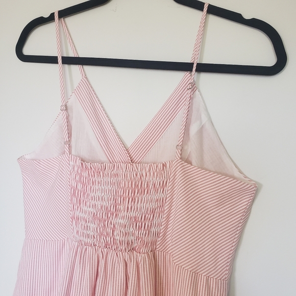 FANTASTIC Fawn L Midi Dress Striped Pink/White Button Up Cotton* - Picture 7 of 15